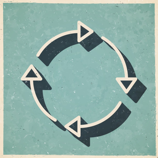 刷新。图标在复古风格-旧纹理纸图片下载