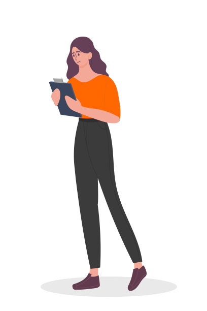 女职员检查包裹库存图片下载