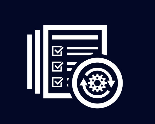 带有勾号检查标记和旋转齿轮齿轮图标的文件列表图片下载