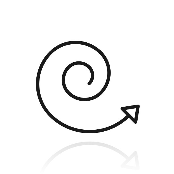 螺旋箭头。白色背景上反射的图标图片下载