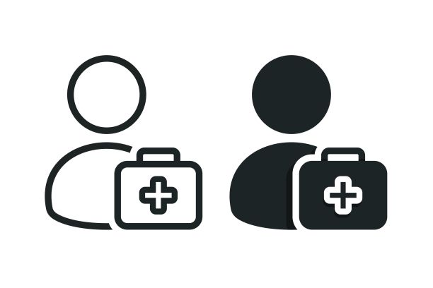 个人医疗包图标。说明向量图片下载