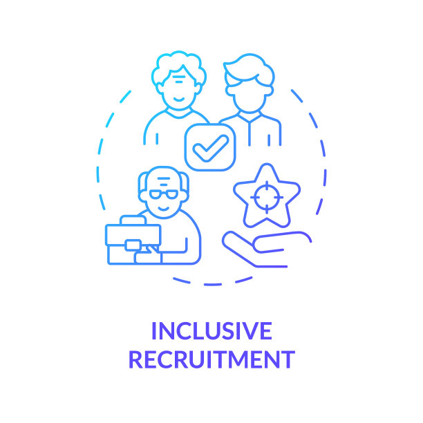 二维梯度包容性招聘细线概念图片下载
