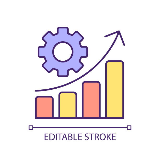 2D细线彩色工作流自动化图标图片下载