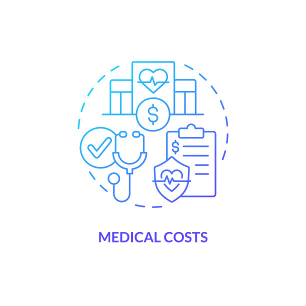 二维医疗费用梯度图标概念图片下载