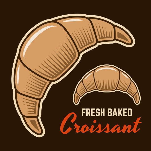 牛角面包图形对象或设计元素图片下载