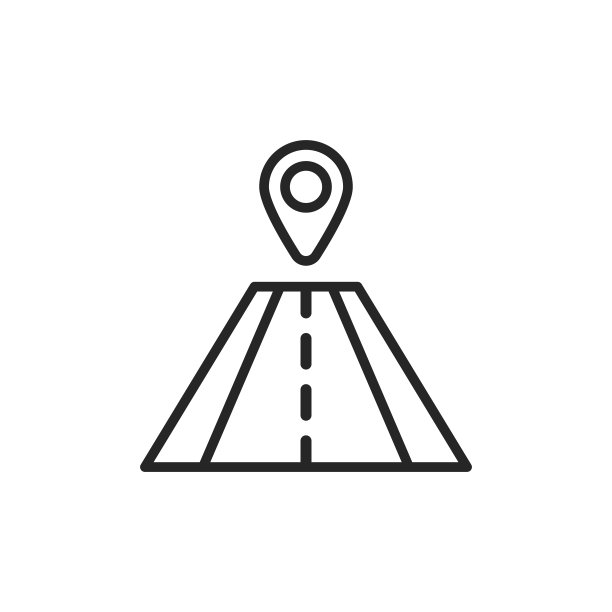 带有定位线图标的道路。可编辑的中风。像素完美。移动和网络。图片下载