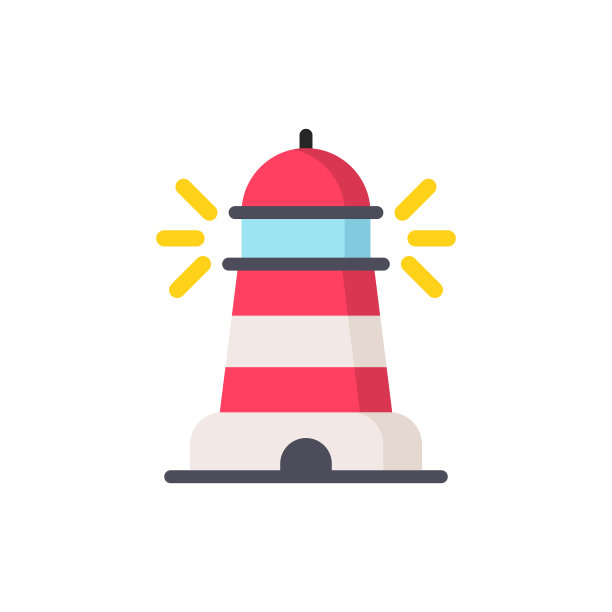 灯塔扁平图标。像素完美。适用于移动和网页图片下载