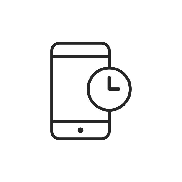 智能手机时钟线图标。可编辑的中风。像素完美。移动和网络。图片下载