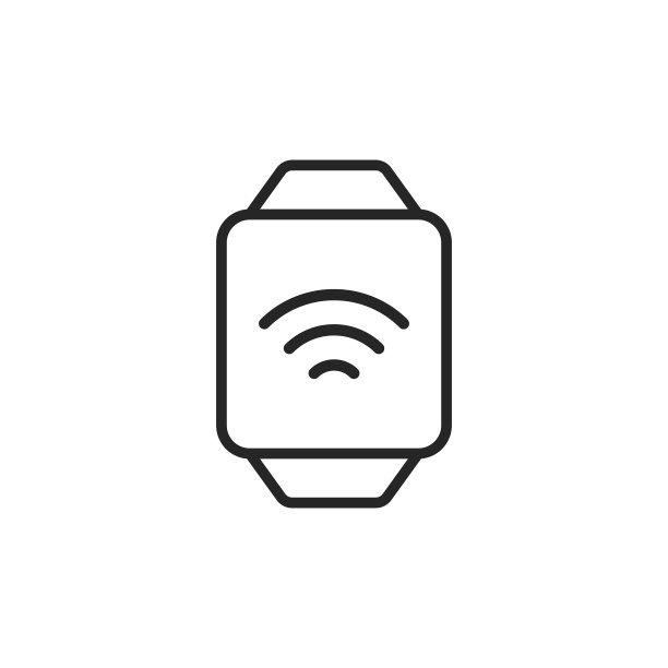 智能手表Wifi线图标。可编辑的中风。像素完美。移动和网络。图片下载
