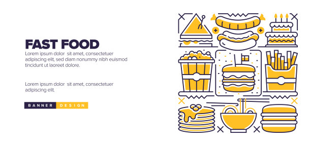 快餐概念登陆页，网站横幅设计，在线广告，广告和营销材料图片下载