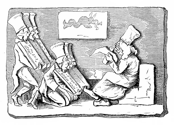 讽刺漫画描绘了古老的亚述民谣图片下载