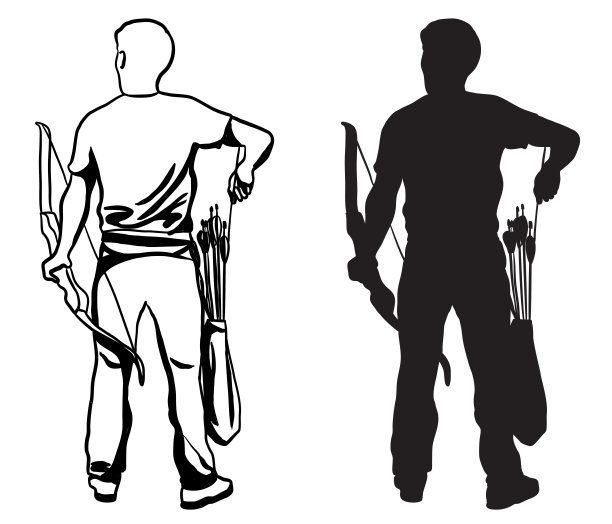 射箭练习轮廓图片下载