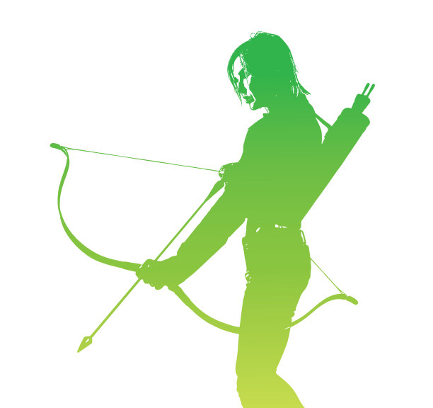 成年女子瞄准弓箭图片下载