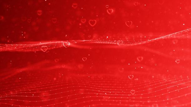 无缝图案与心。浪漫的奶油桃色背景纺织品，壁纸，织物，设计图片下载