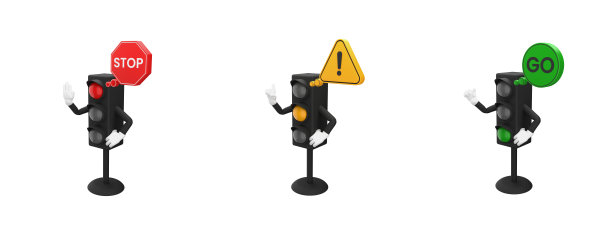 三维交通灯渲染与表现力的手，三维图标集图片下载