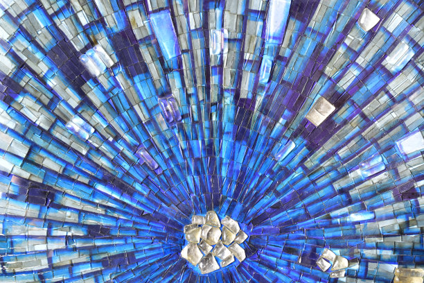 质感的蓝色镜面室内艺术图片下载