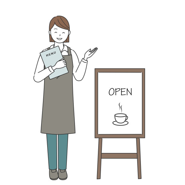 年轻女子正在展示开放的标志图片下载