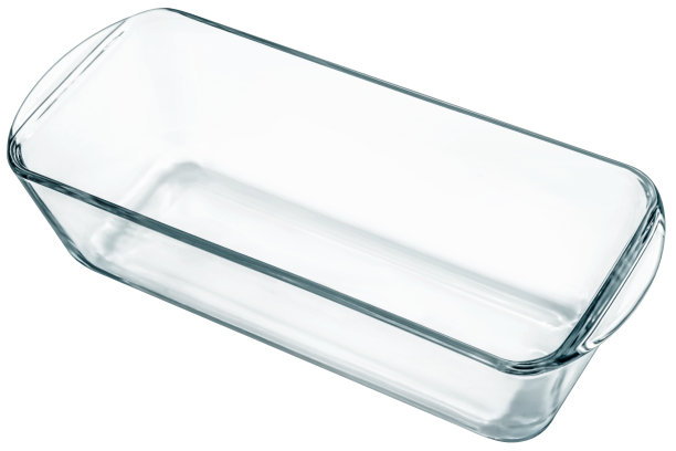 长，窄，中等大小的圆形矩形透明玻璃蛋糕烤盘隔离在白色背景图片下载