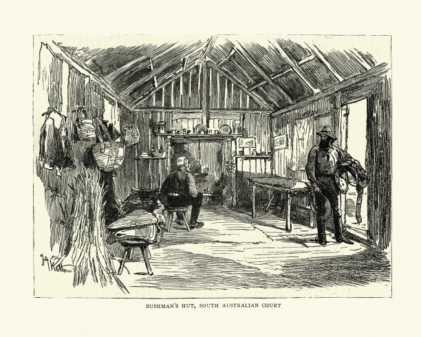 布须曼小屋，南澳大利亚，19世纪图片下载