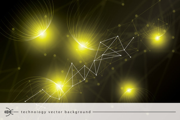 黄色背景下的高科技数字通信概念图片下载