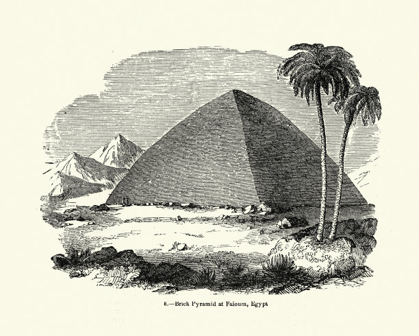 埃及法尤姆的古代砖砌金字塔图片下载