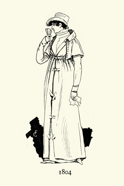 19世纪早期妇女的时尚，长大衣，1804年图片下载
