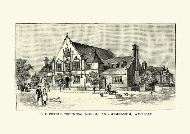 Verdin技术学校在温斯福德，柴郡，19世纪图片下载