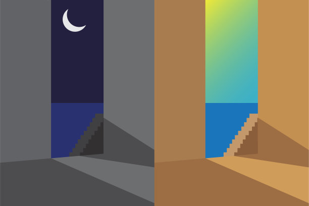 阳光和月光光和阴影的背景插图图片下载