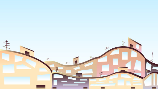 抽象简约的几何城市景观。图片下载