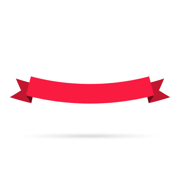 红色丝带孤立在白色背景-设计元素图片下载