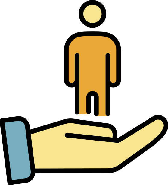 帮助护理男人图标颜色轮廓图片下载