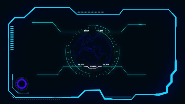 4K HUD未来元素目标显示器用户控制界面屏幕面板图片下载