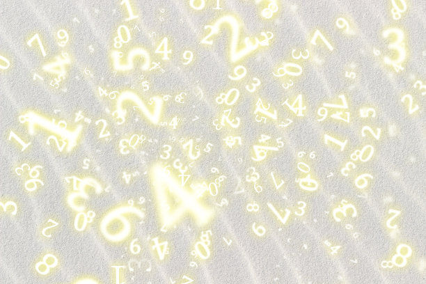 数字命理学，白色的沙子被数字包围图片下载