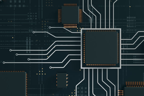 具有计算机主板和半导体概念的技术背景，3d渲染图片下载