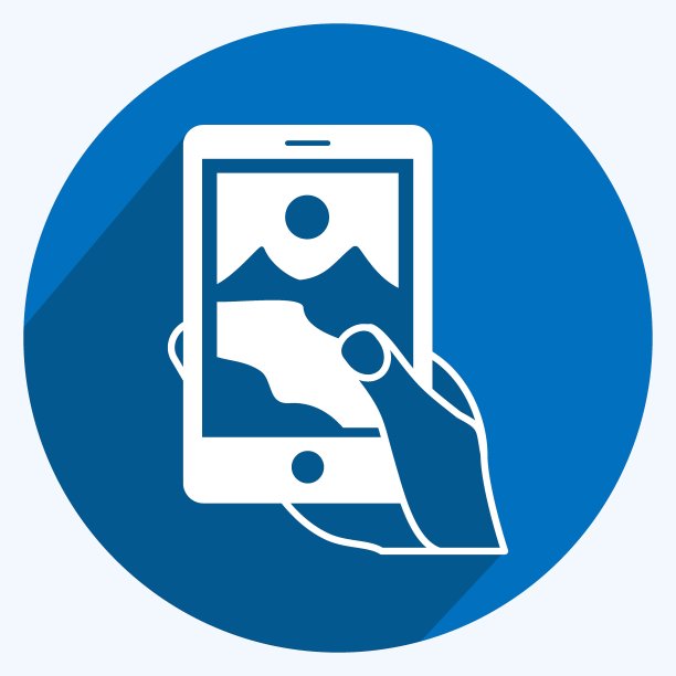 图标拍照。适用于手部动作符号。长长的阴影风格。简单的设计可编辑。设计模板向量。简单的符号说明图片下载