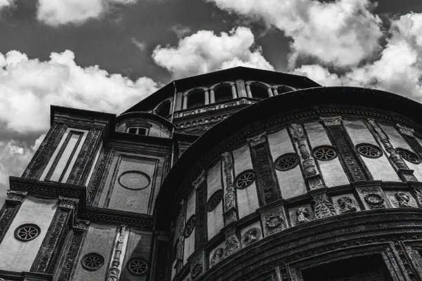 黑白相间的圣玛丽亚·德尔·格拉齐，米兰图片下载