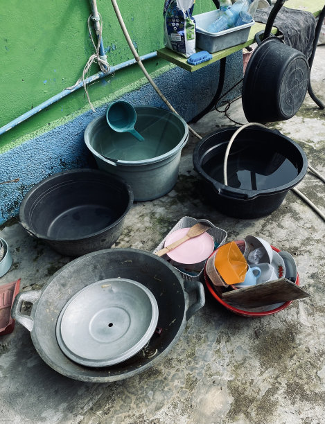 给一些脏的和用过的厨房设备拍张照片图片下载