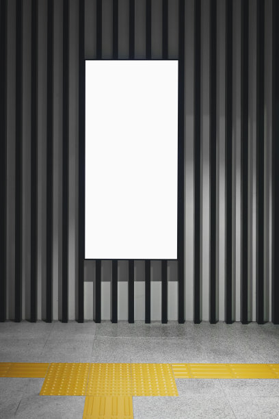 白色的数字屏幕媒体广告室内建筑图片下载