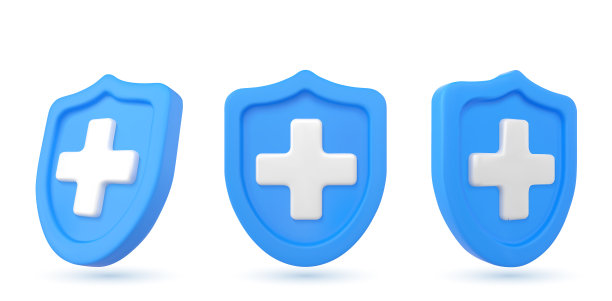 概念盾，保险3d插图图标，隔离在白色背景上图片下载