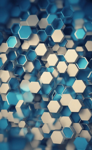 抽象蓝色技术六边形背景图片下载