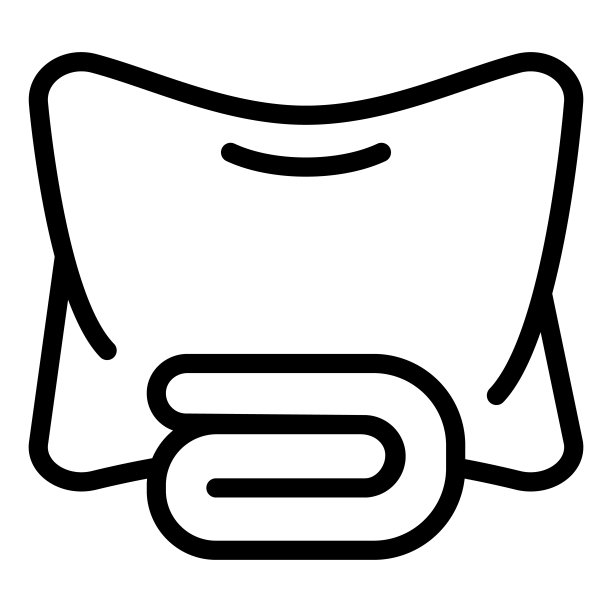 亚麻和枕头线图标。床上媒介插图孤立在白色。卧室轮廓设计的风格和应用程序。图片下载