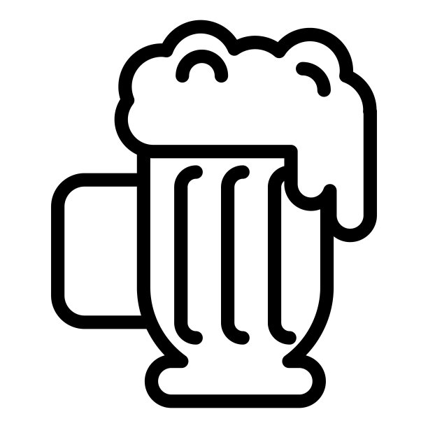 啤酒杯与泡沫线图标。拉格玻璃泡沫矢量插图隔离在白色。啤酒杯轮廓设计的风格和应用程序。图片下载