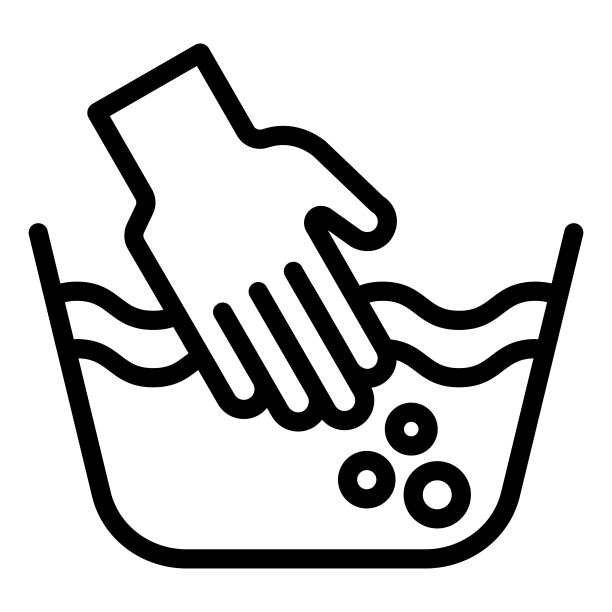 手洗衣服线图标。双手在盆矢量插图孤立的白色。洗衣标签轮廓设计的风格和应用程序。图片下载