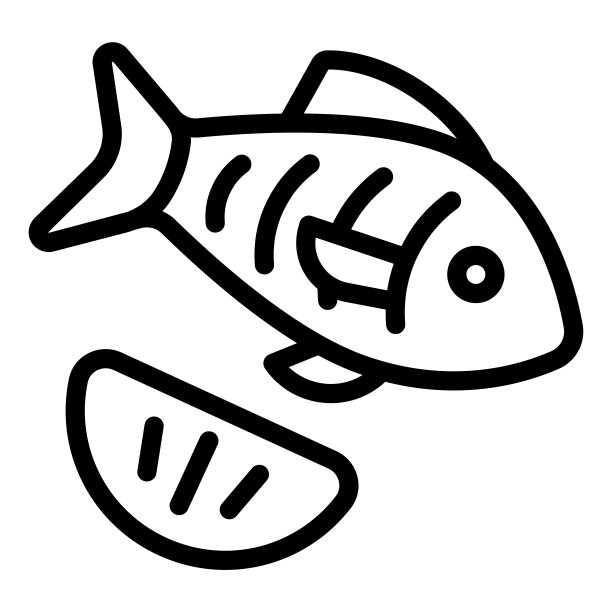 鱼线图标。钓鱼矢量插图孤立的白色。海鲜概述风格设计和应用程序。图片下载