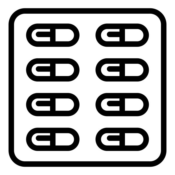 药丸胶囊线图标。药物载体插图隔离在白色。平板电脑包装大纲的设计风格和应用程序。图片下载