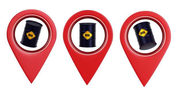 地图pin的3D渲染，孤立的白色背景上加油站的位置，图标和标志的概念图片下载