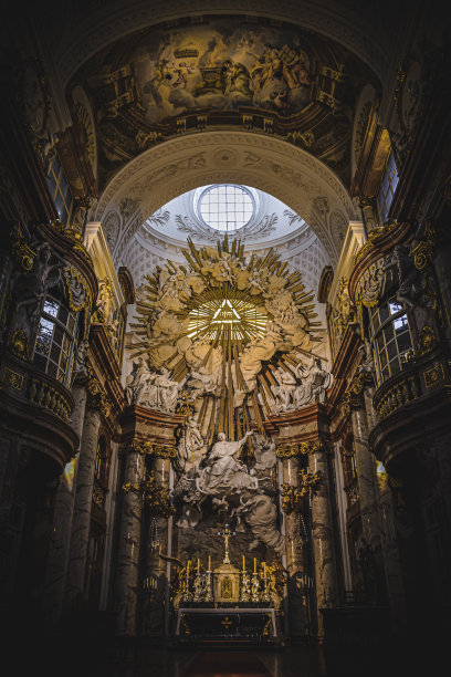 卡尔斯skirche的祭坛-奥地利维也纳图片下载