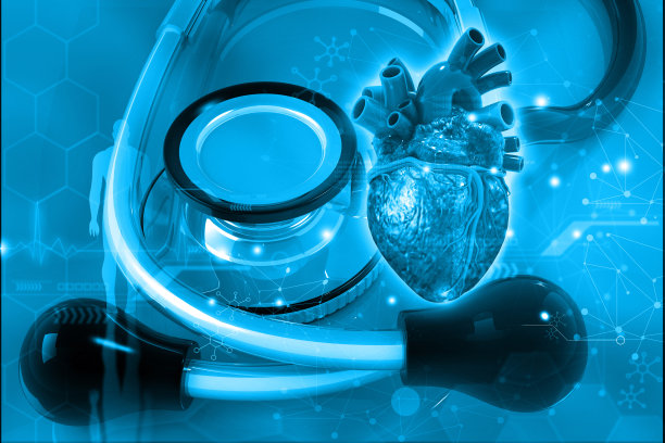 听诊器背景下的人体心脏解剖图片下载