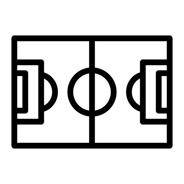 足球场线图标。螺距矢量插图隔离在白色。体育场轮廓设计的风格和应用程序。图片下载