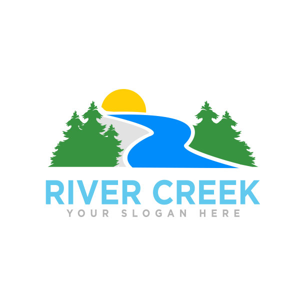 河溪设计插图图片下载